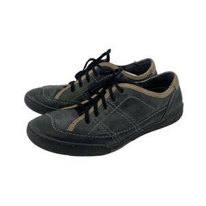 V Italia Black Leather Lace Up Sneaker Casual Shoe Comfort Womens 41 US 10-10.5